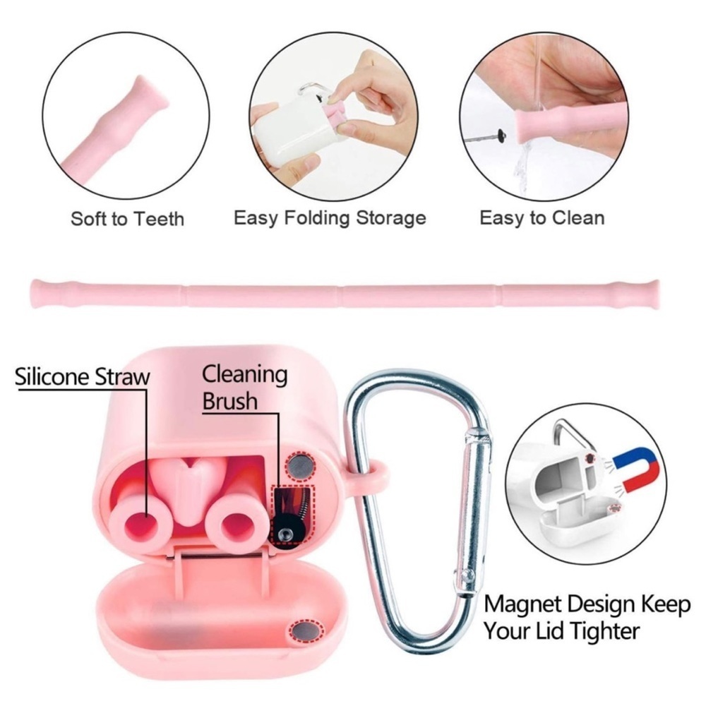 Reusable Silicone Collapsible Straw with Carrying Case - Picture 6 of 16